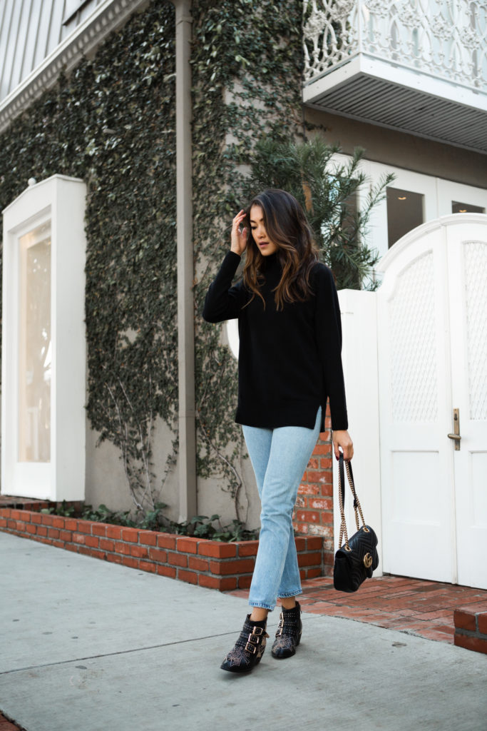 black turtleneck.