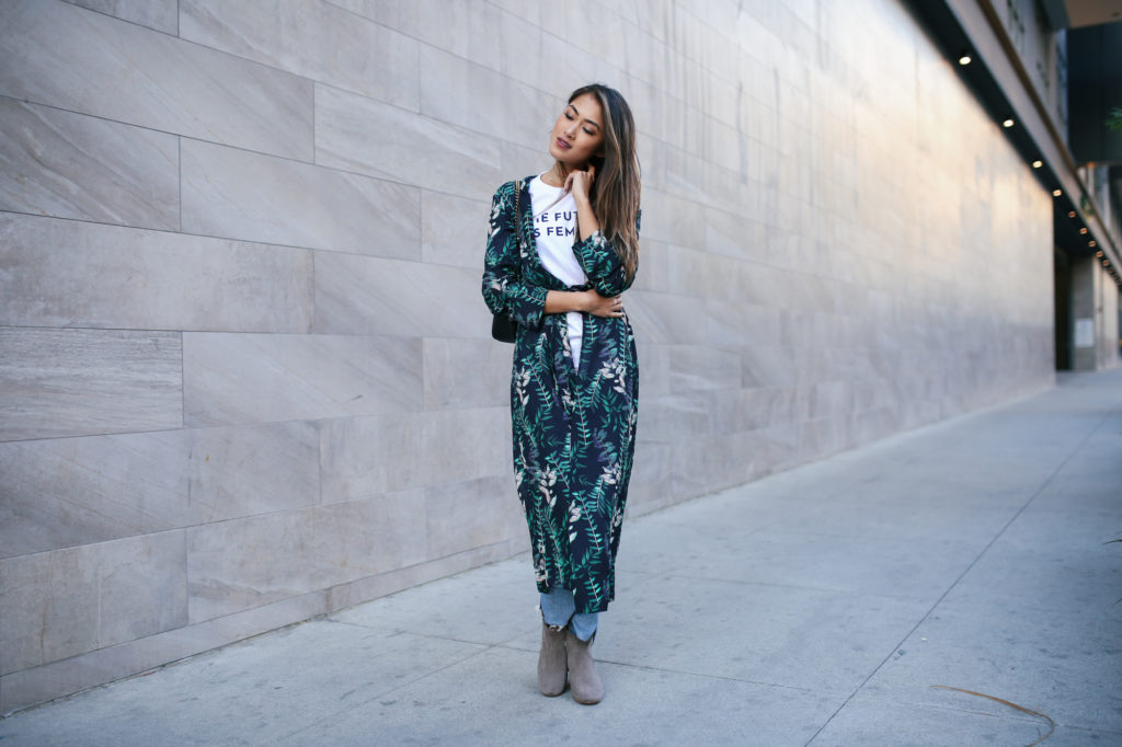How to Style a Long Kimono | The Luxi Look wearing House of Harlow Yoselin Bed Maxi