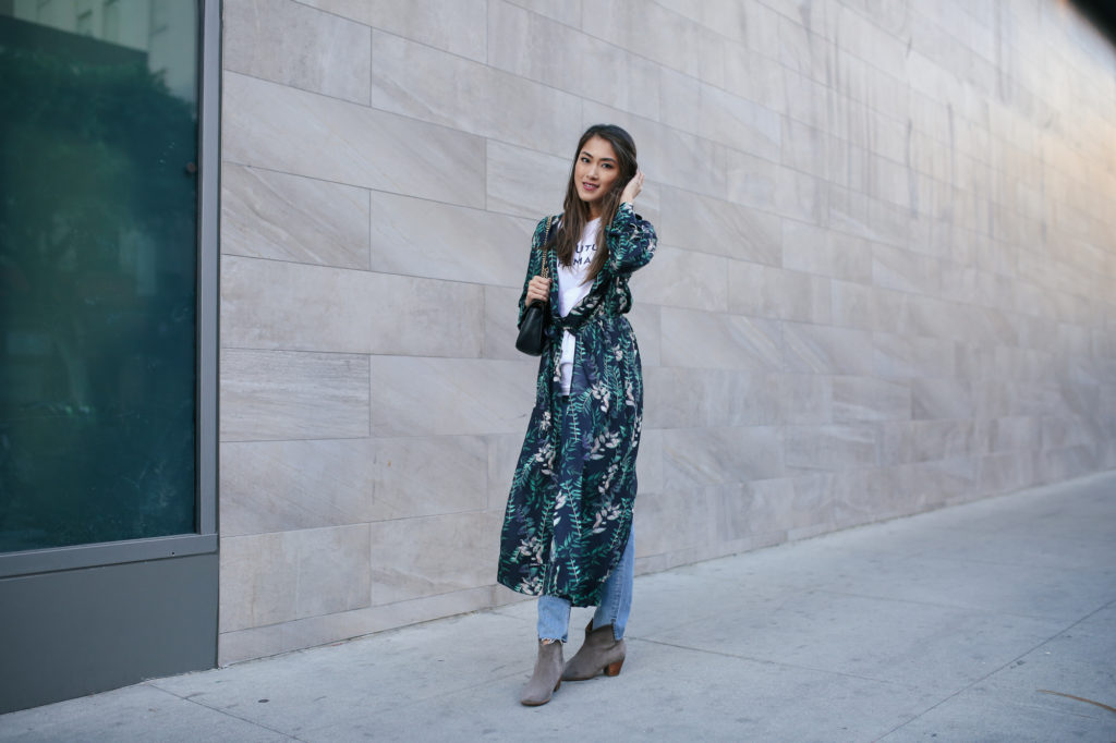 How to Style a Long Kimono | The Luxi Look wearing House of Harlow Yoselin Bed Maxi