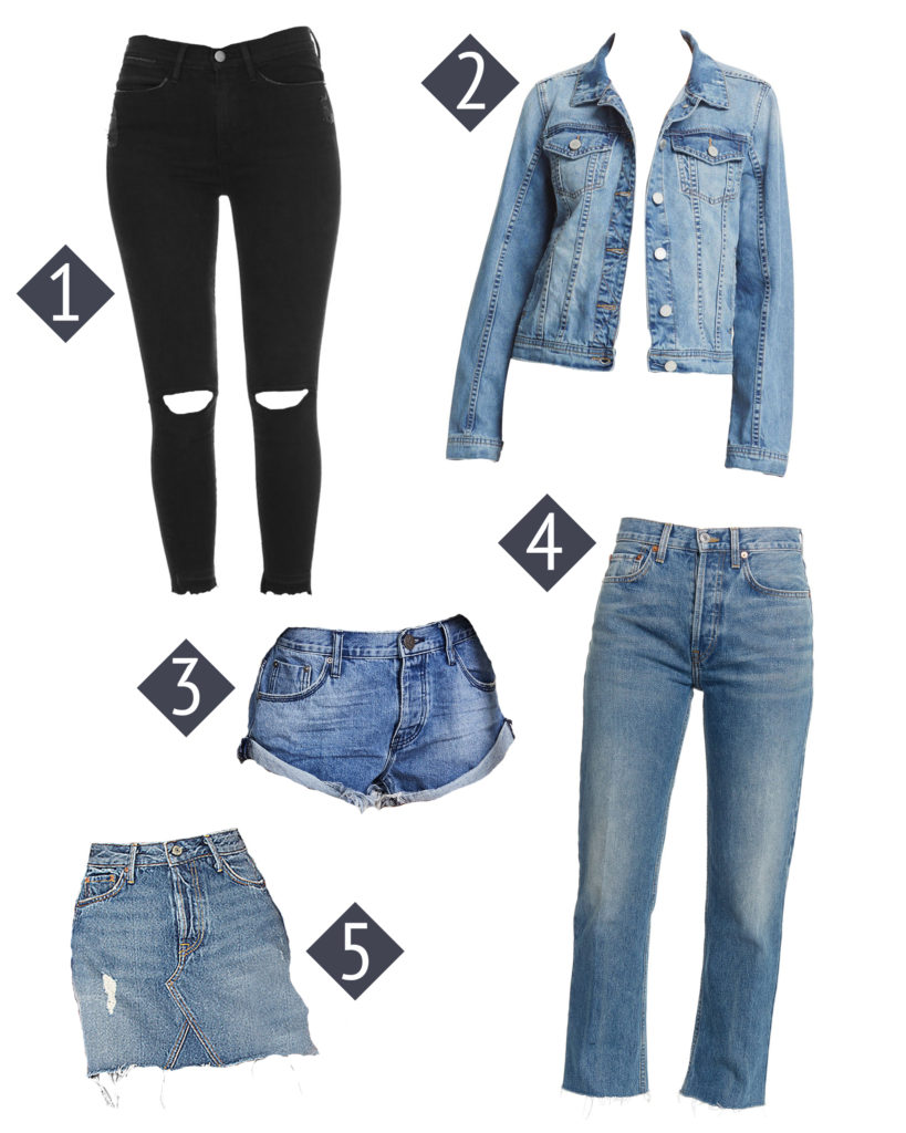 collage of 5 Must Have Denim