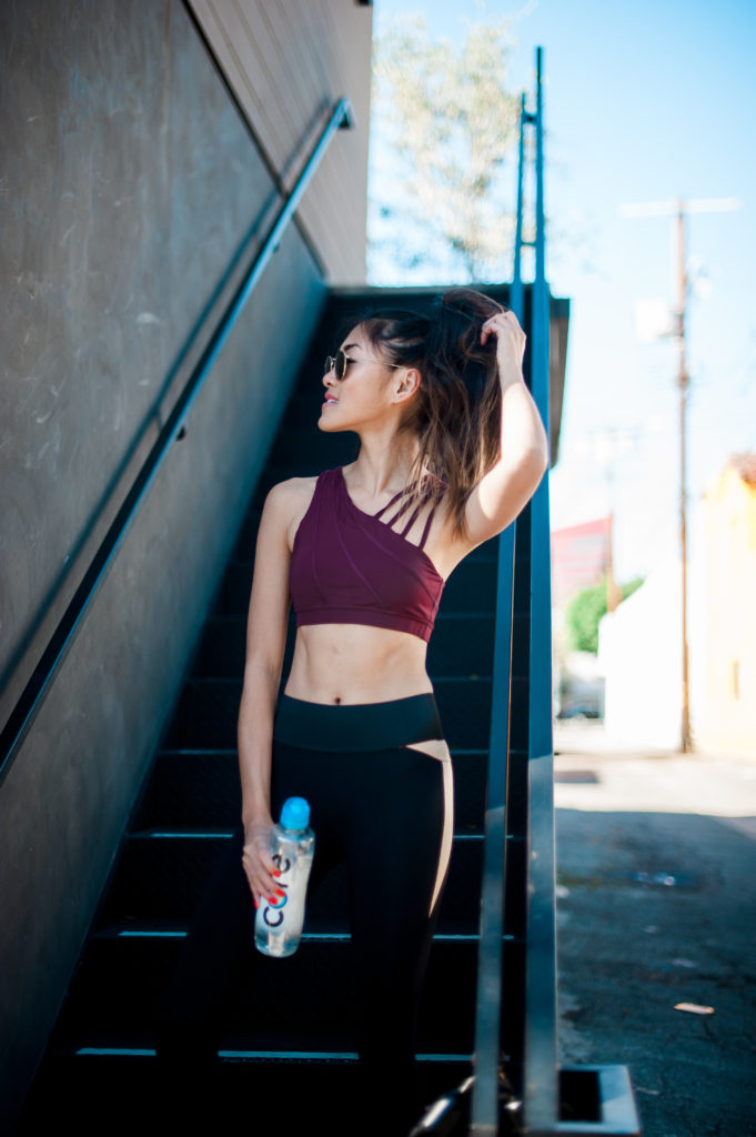 woman posing at the stairs