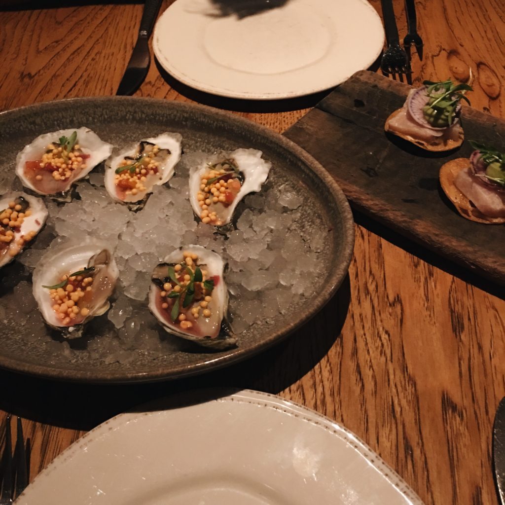 clams served on a wooden table