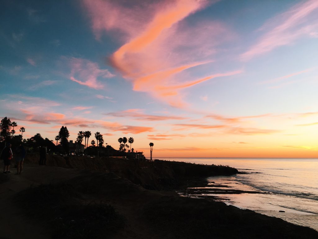 sunset view in the ocean