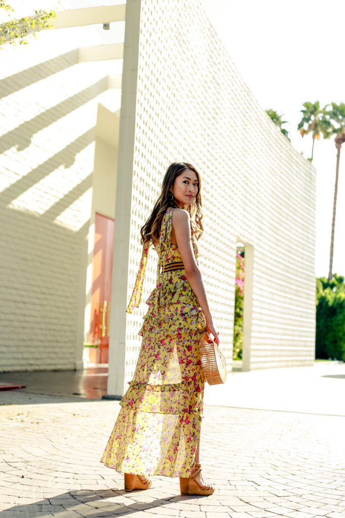 Amy is wearing a dress: for love and lemons and cult gaia bag | by The Luxi Look
