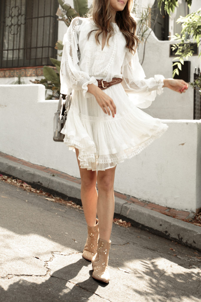 White Dress for with Brown Boots For Summer | by The Luxi Look