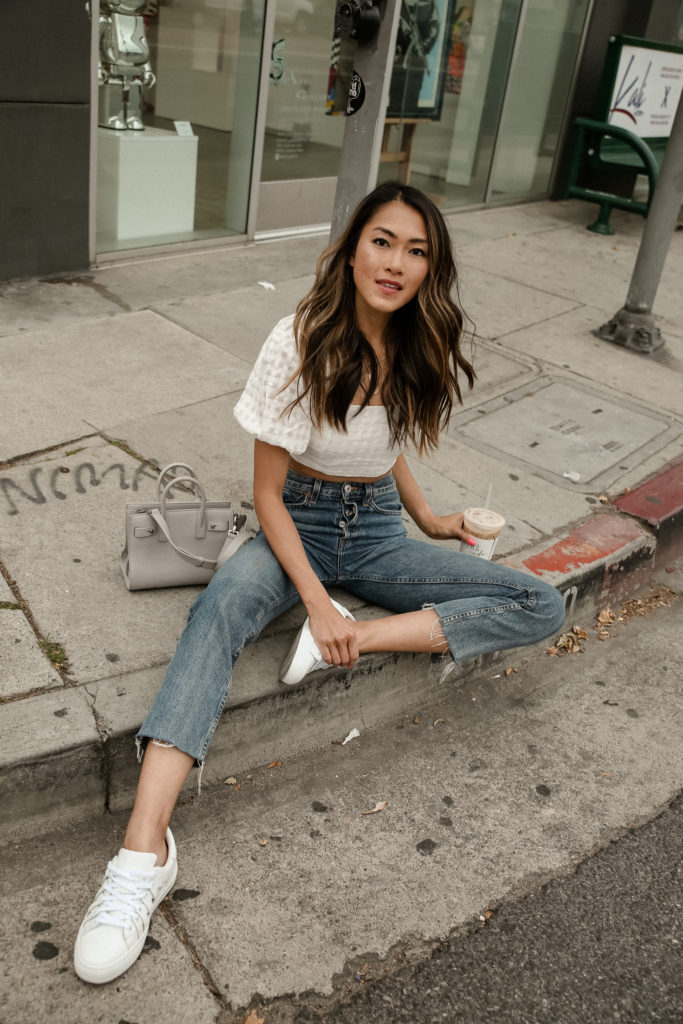 White top and jeans outfit | by The Luxi Look
