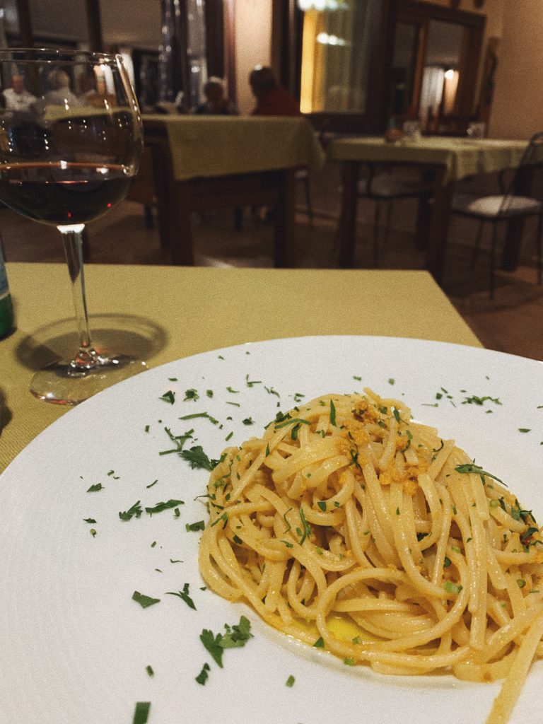 wine and pasta